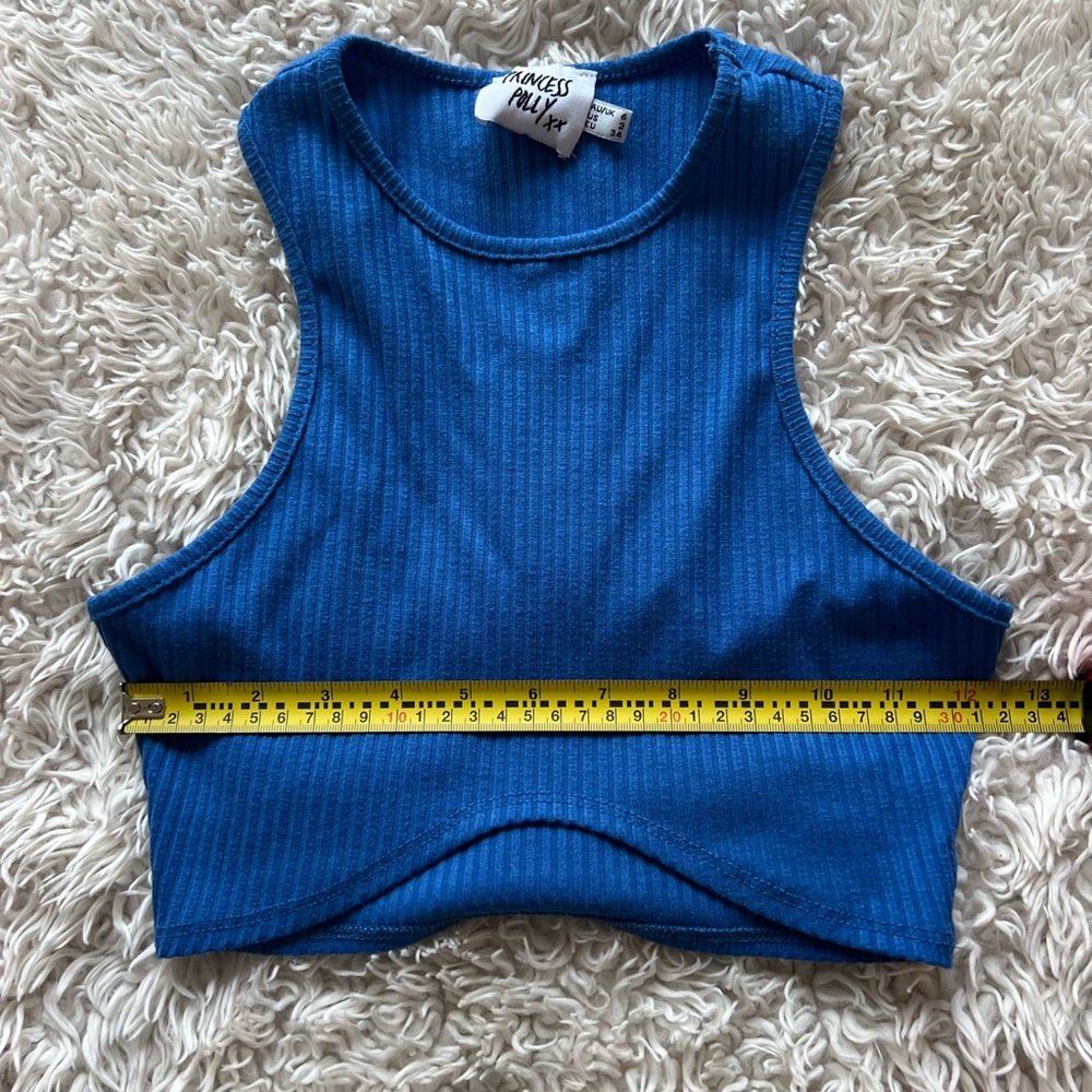 Princess Polly Vibrant Blue Ribbed Top - Picture 4 of 5